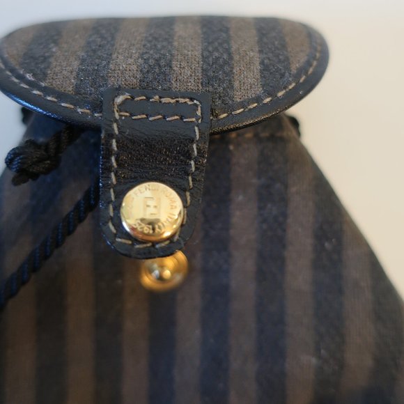 FENDI Vintage Pequin Striped Mini Pouch - Picture 8 of 11